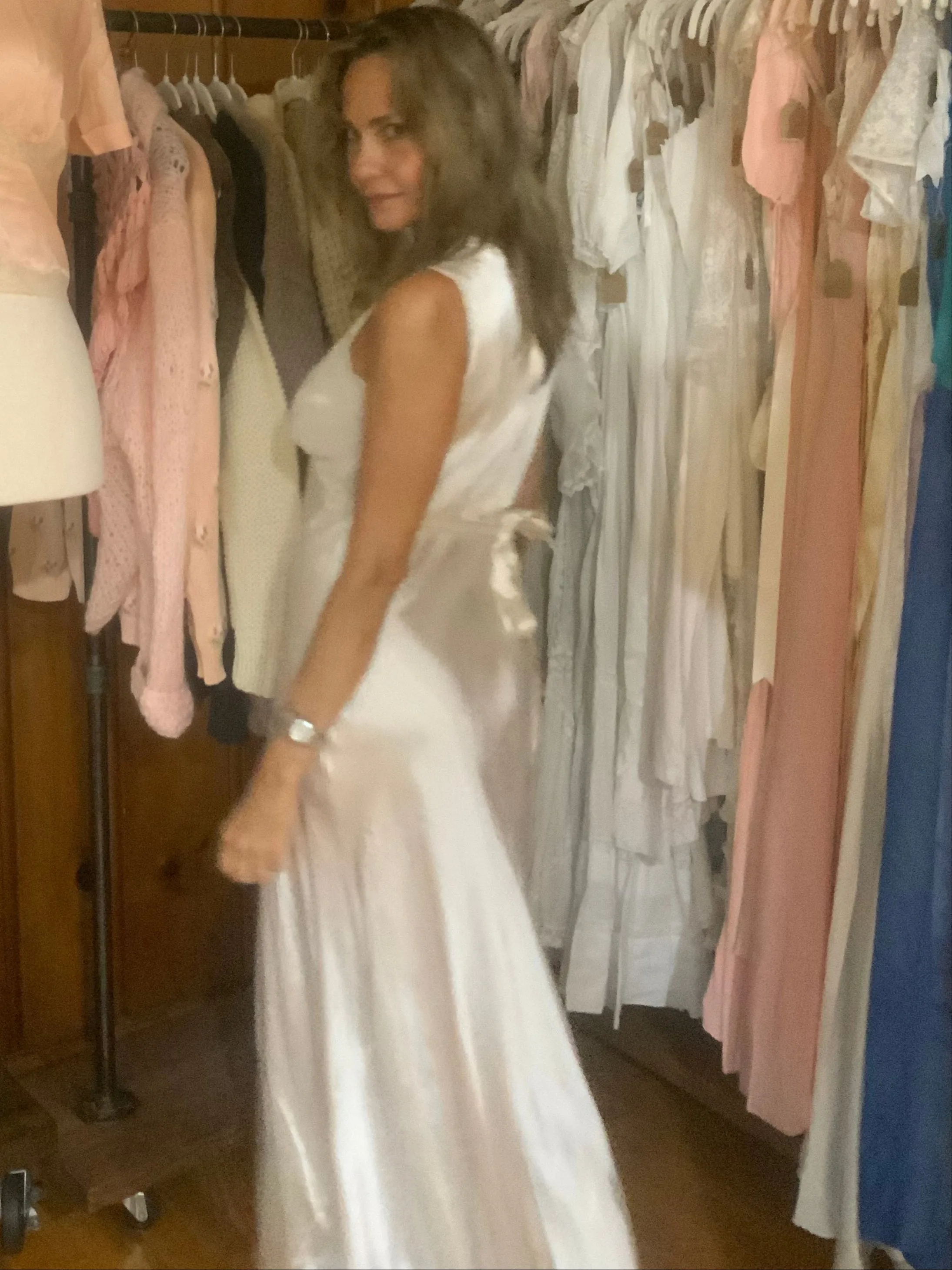 Bridal Satin Nightgown - 40s - 40Y