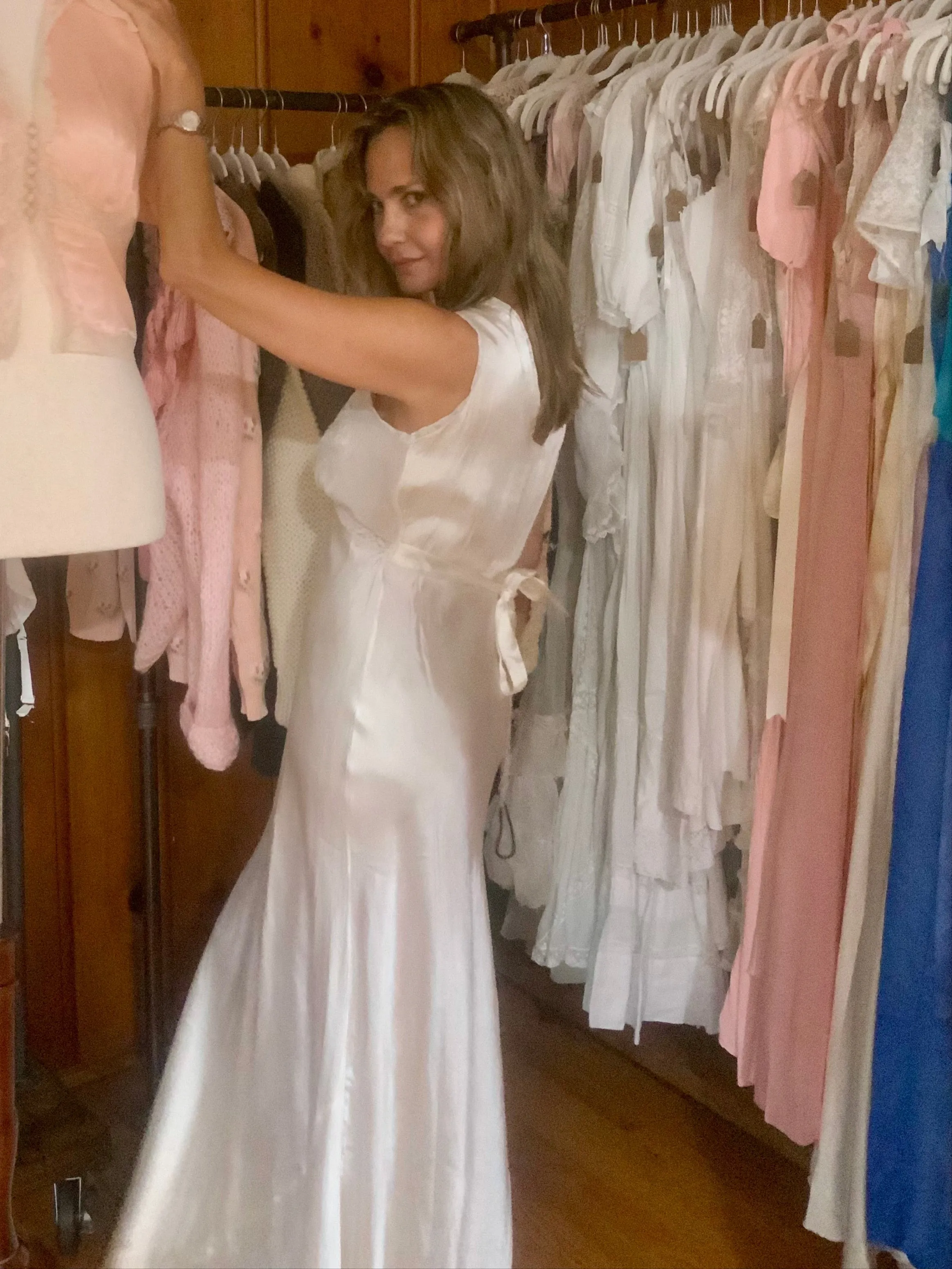 Bridal Satin Nightgown - 40s - 40Y