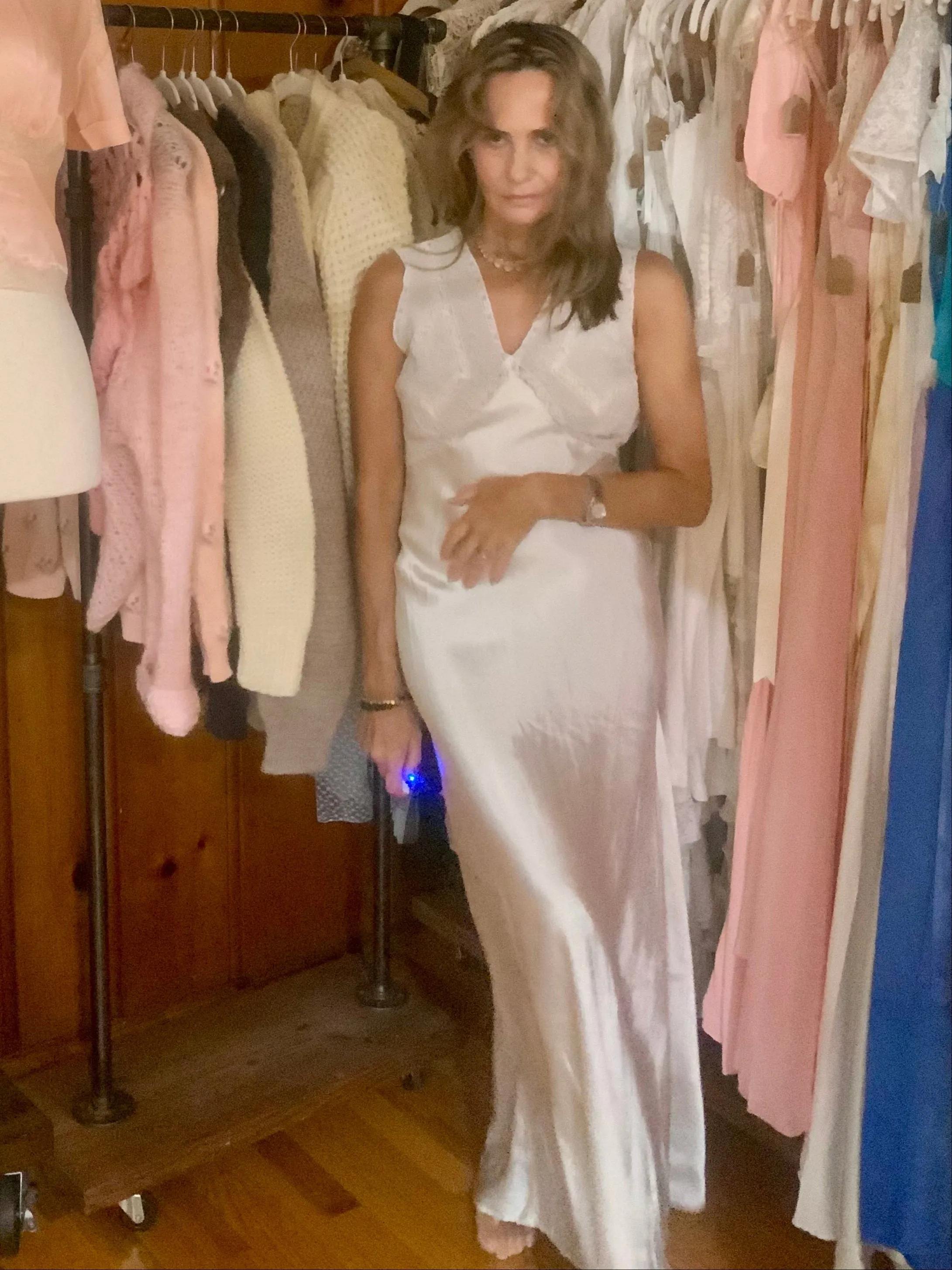 Bridal Satin Nightgown - 40s - 40Y