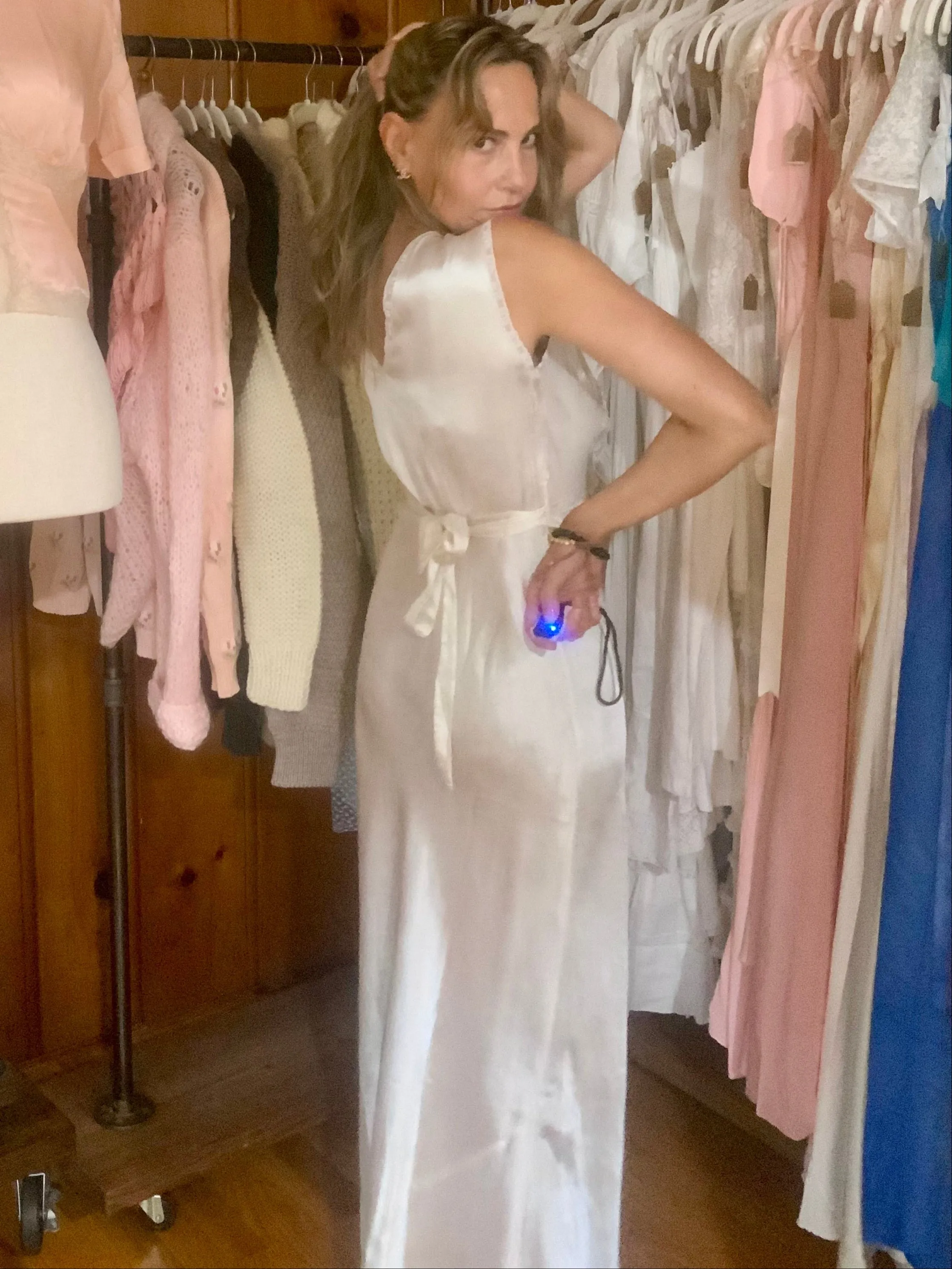 Bridal Satin Nightgown - 40s - 40Y