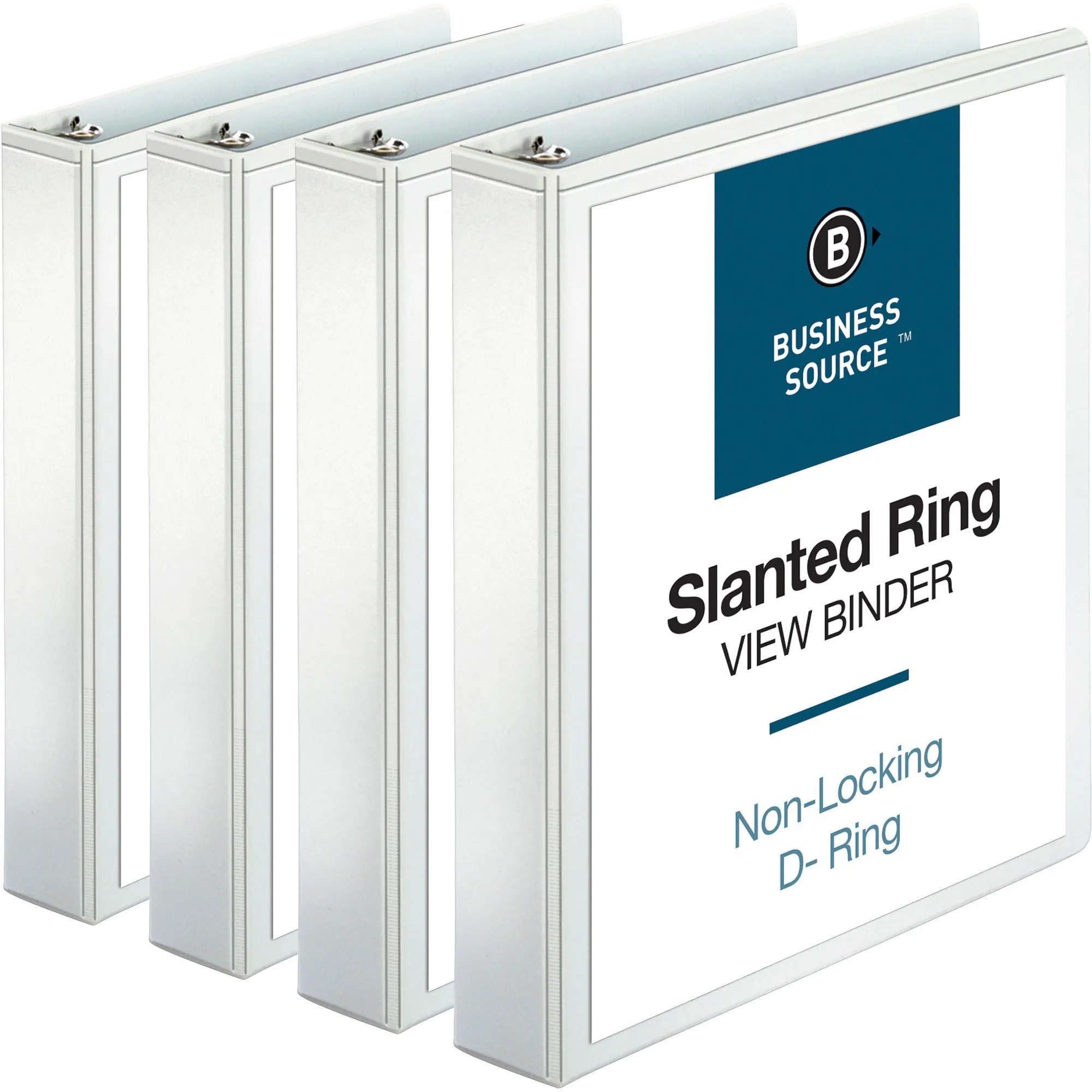 Business Source Basic D-Ring White View Binders