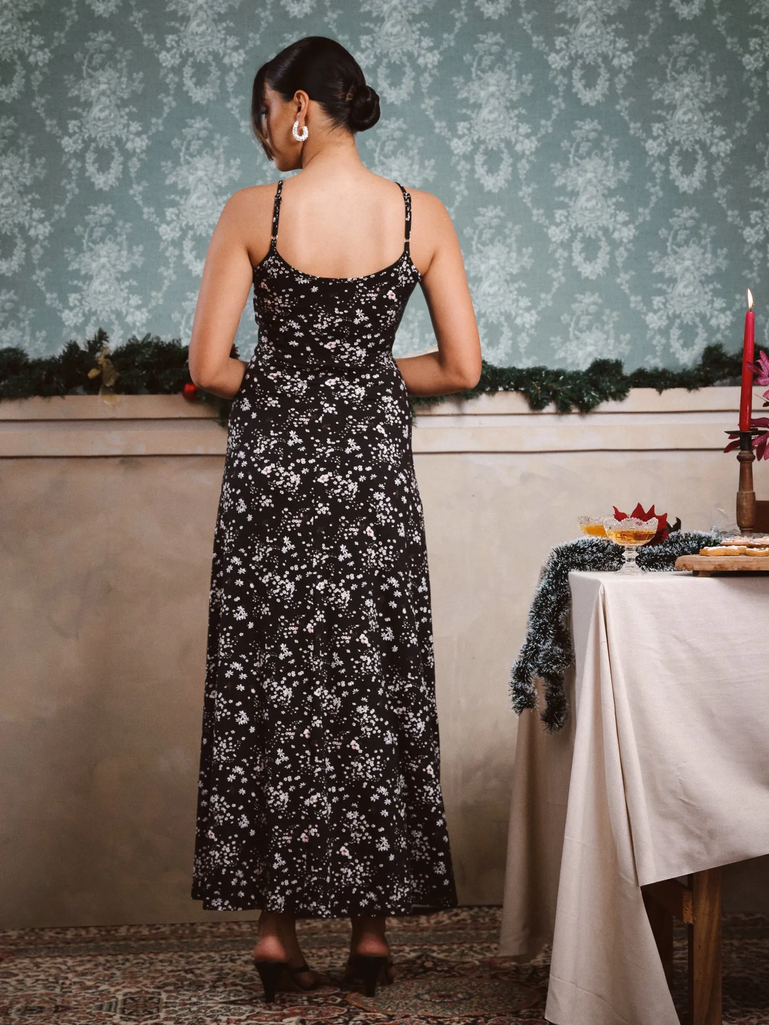 Bustier Detail Maxi Dress