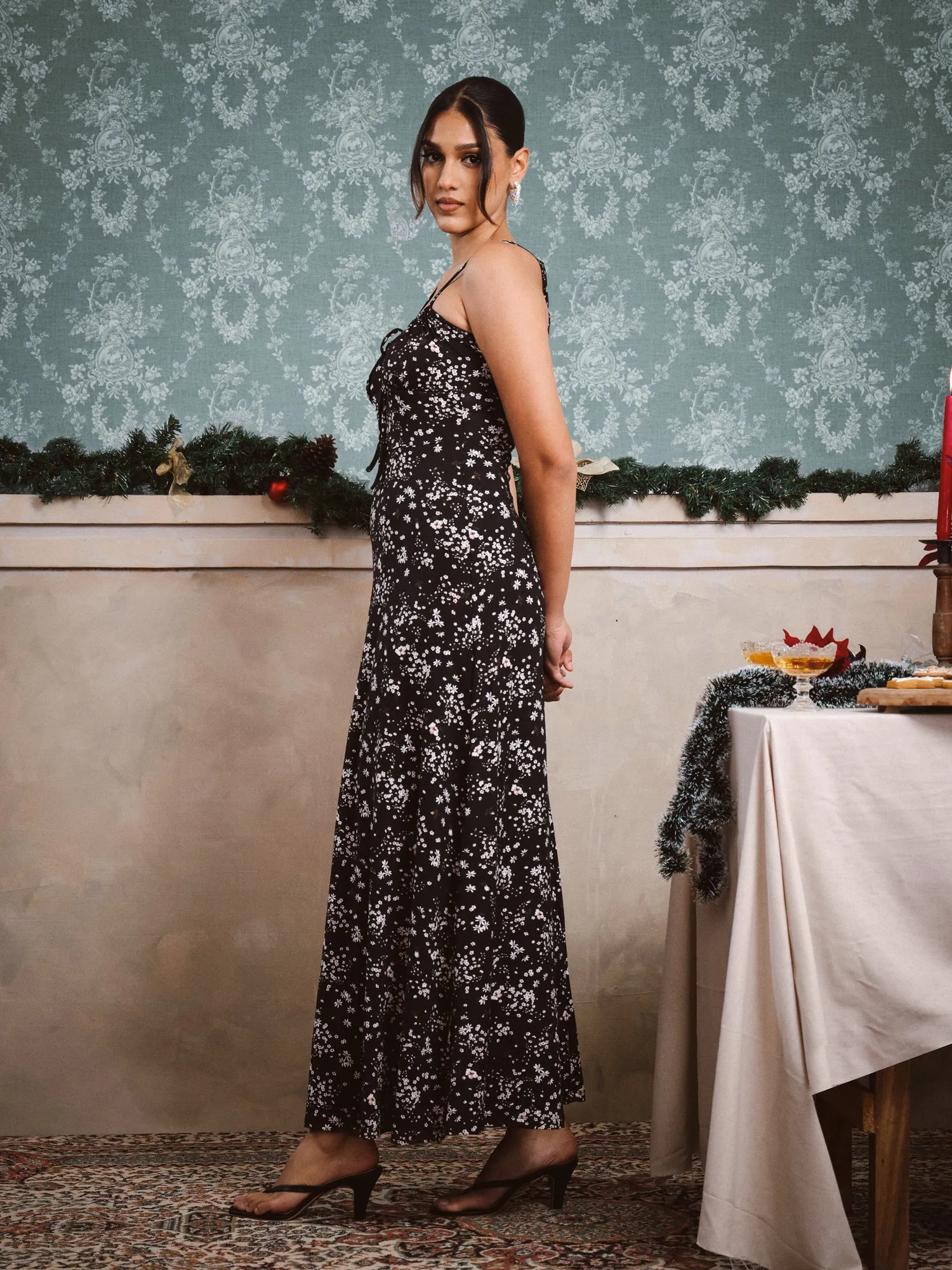 Bustier Detail Maxi Dress