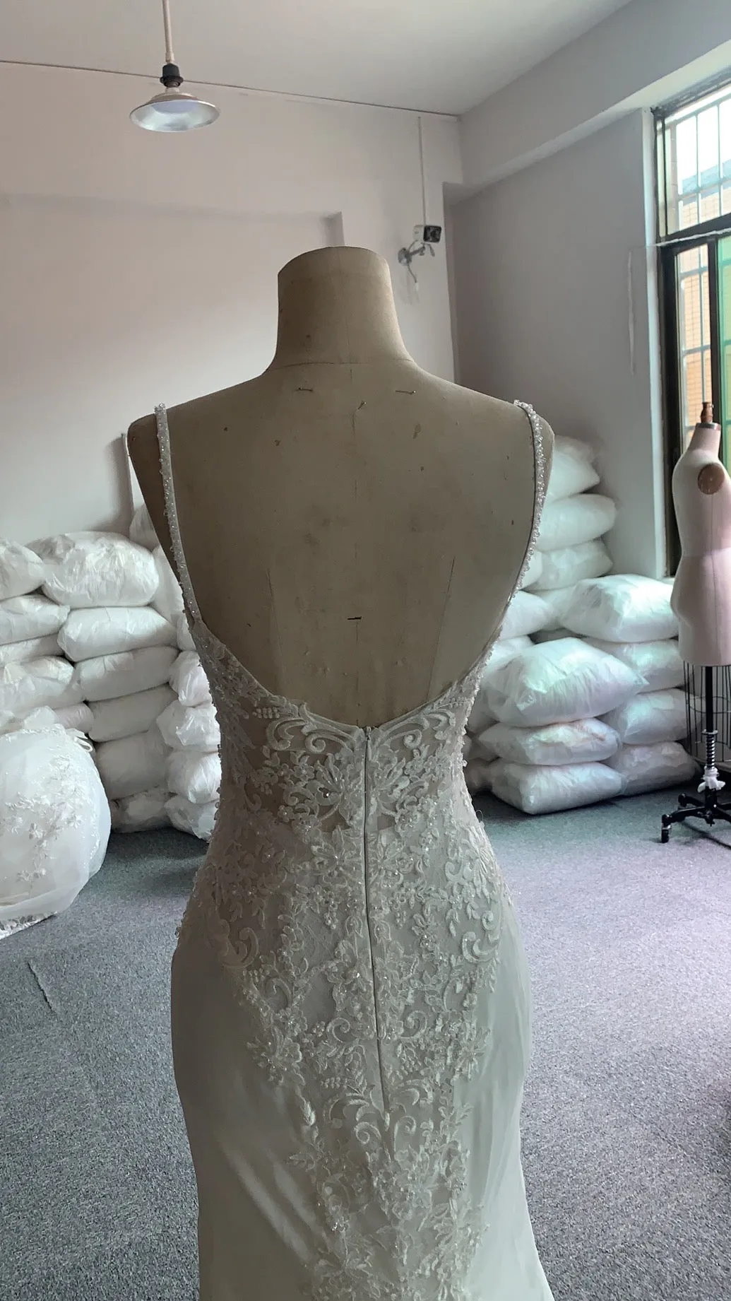 BYG 2020 summer style spaghetti strap mermaid bridal dress