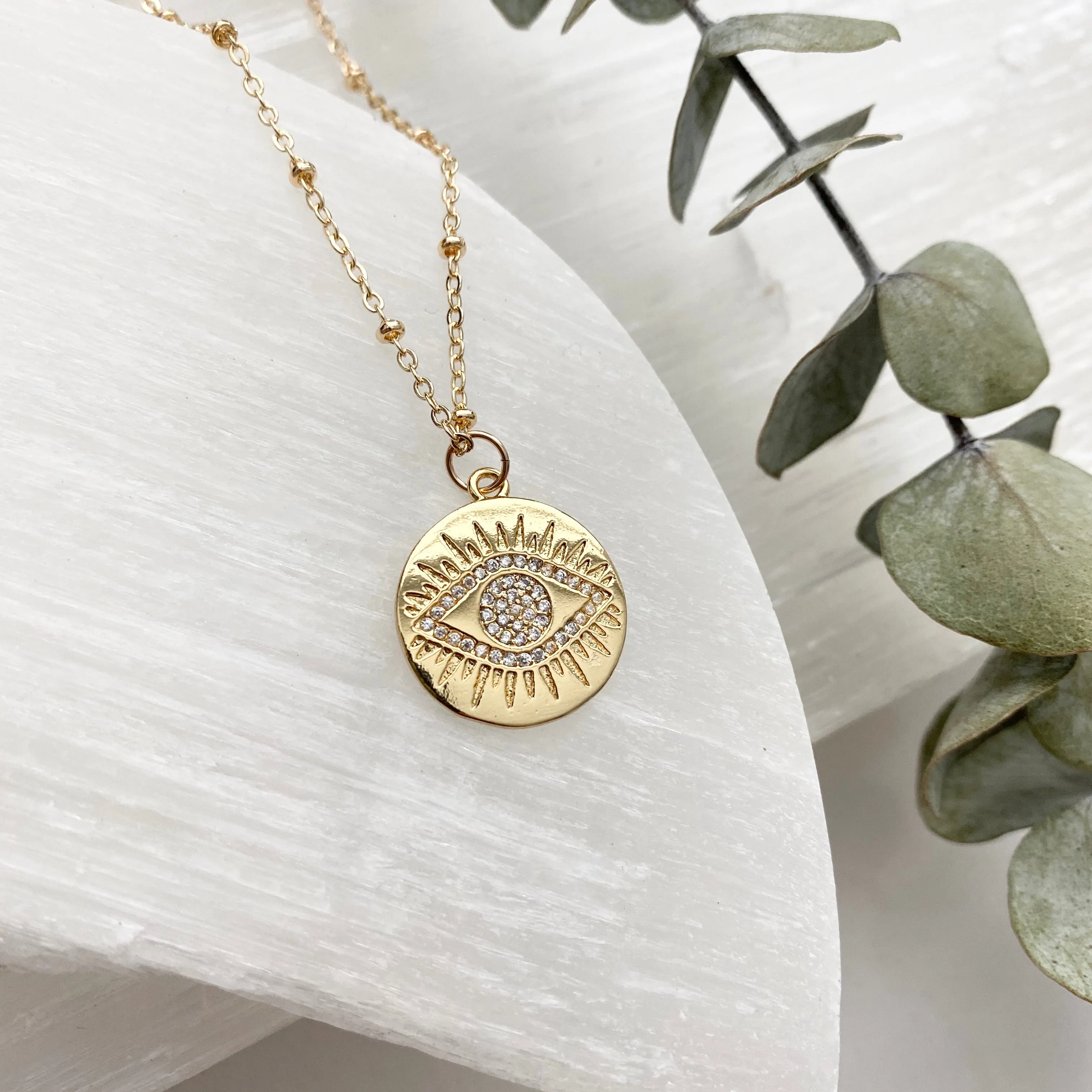 Camille Cubic Zirconia Eye Necklace