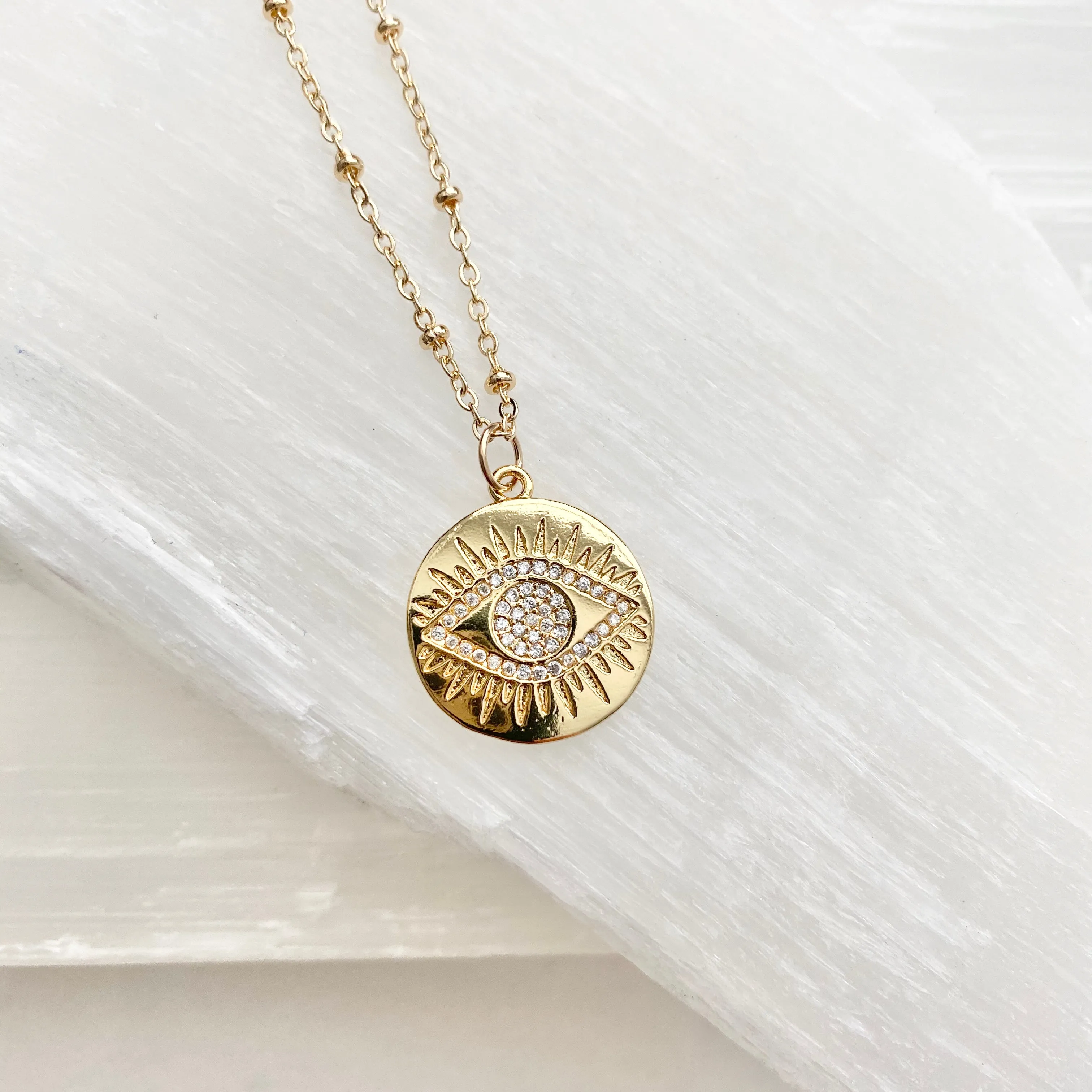 Camille Cubic Zirconia Eye Necklace