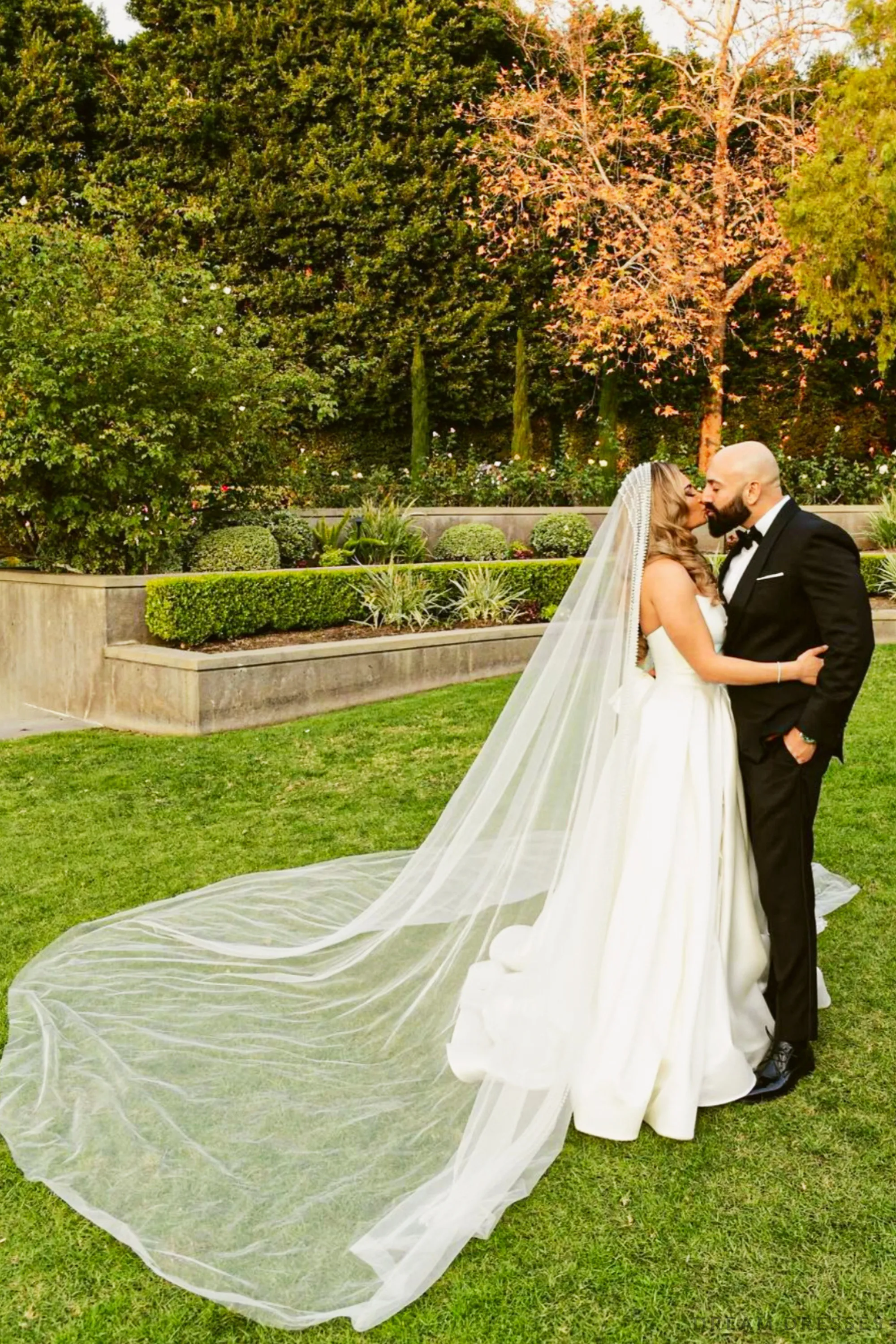 Cathedral Wedding Veil with Pearls (#QUEEN)