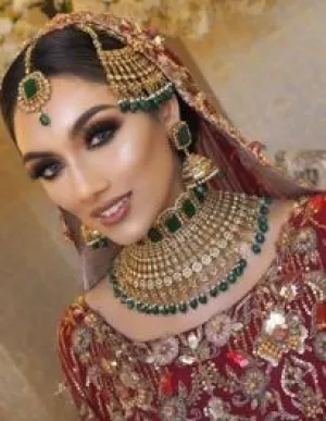 Choker Bridal Necklace Set with Green Stones  #J4112