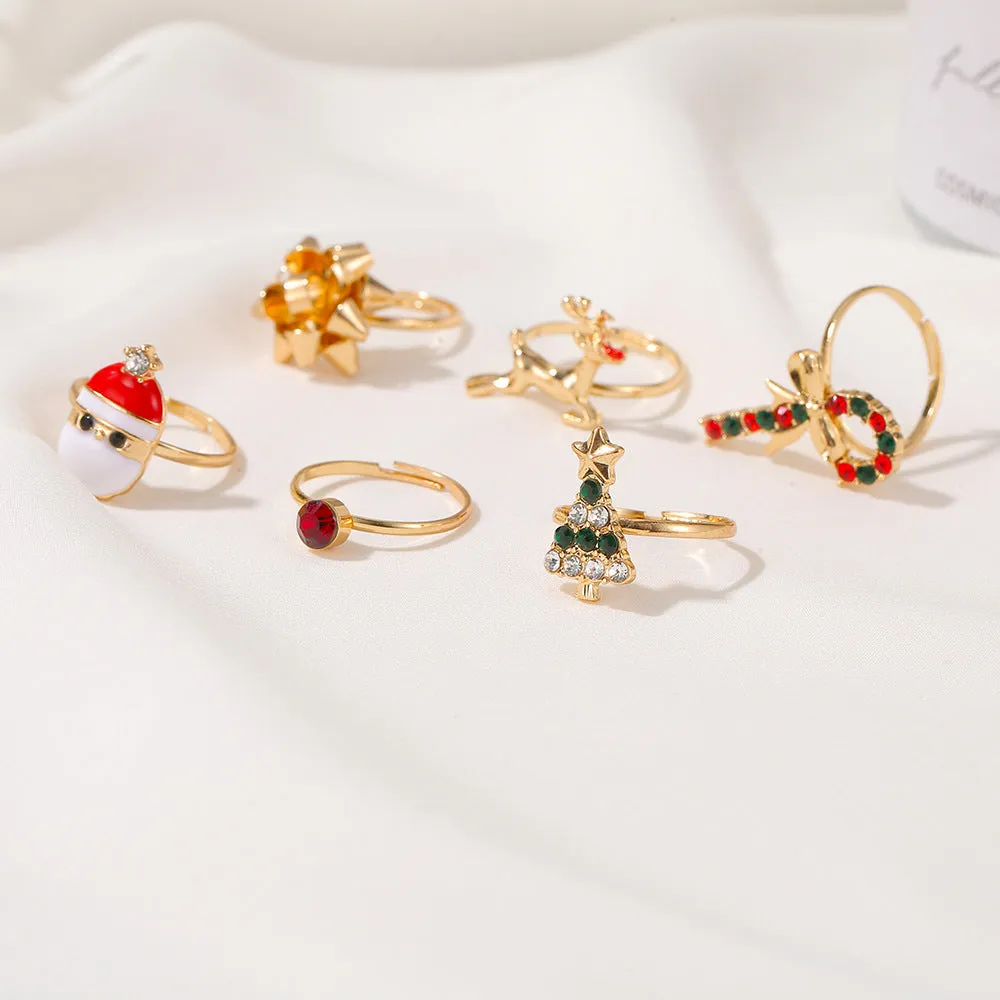 Christmas Elk Christmas Tree Ring Set of Six