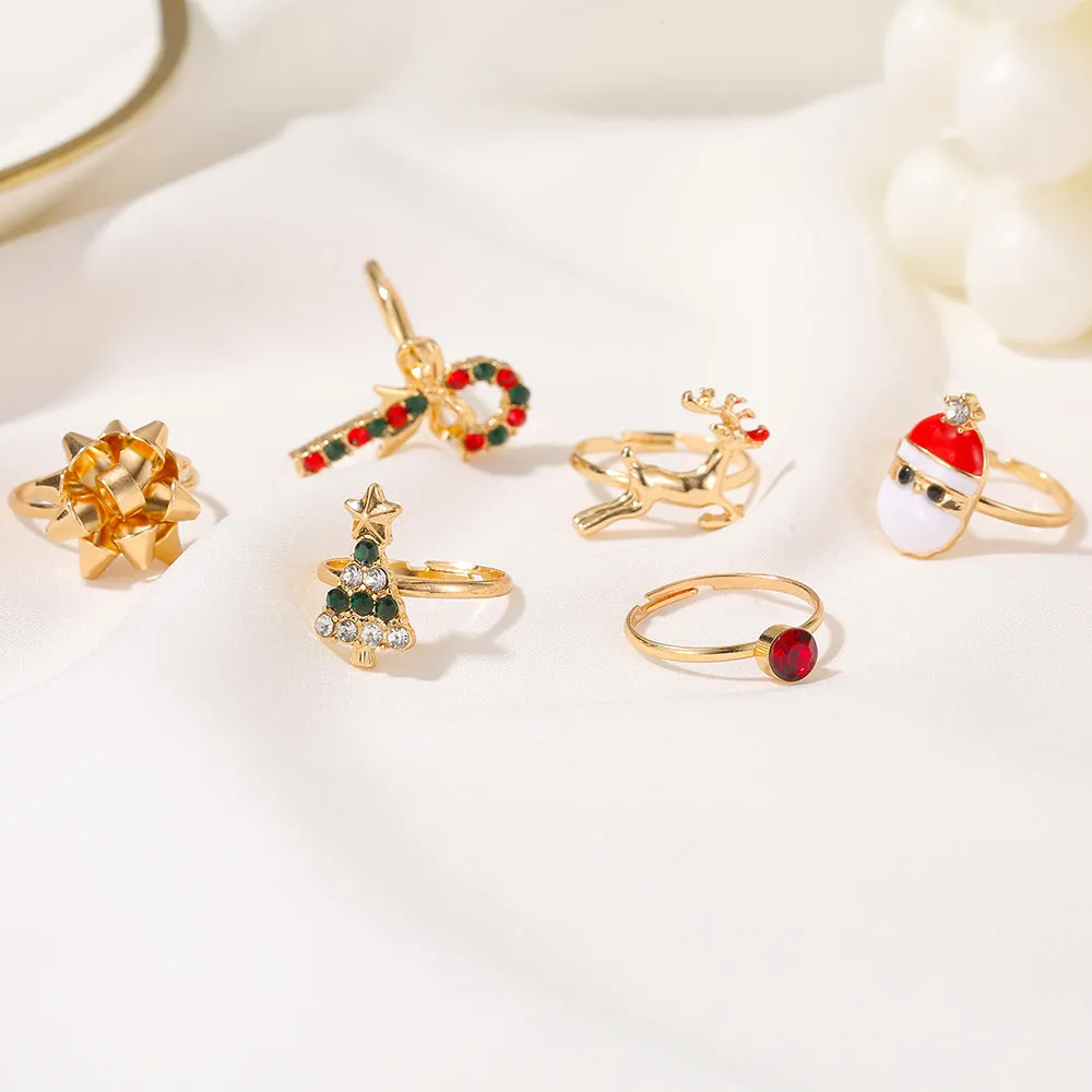 Christmas Elk Christmas Tree Ring Set of Six