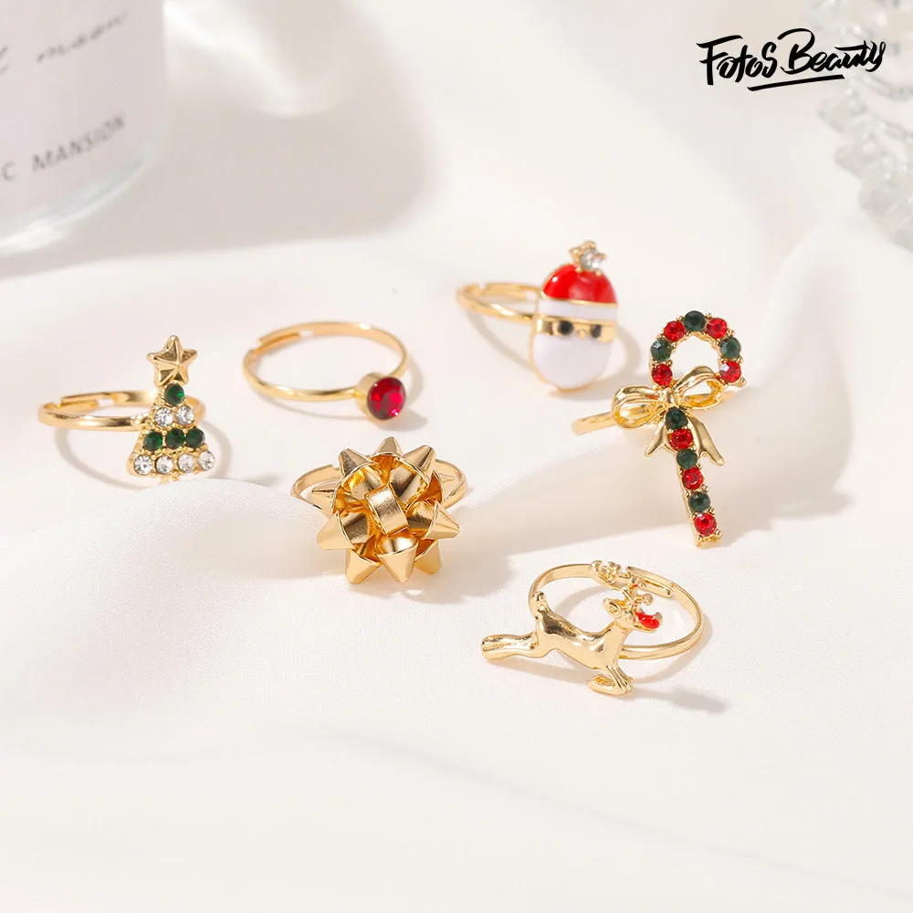 Christmas Elk Christmas Tree Ring Set of Six