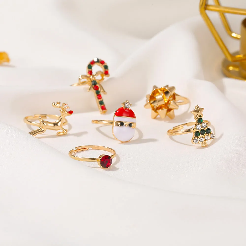 Christmas Elk Christmas Tree Ring Set of Six