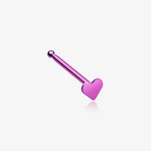 Colorline Steel Heart Nose Stud Ring