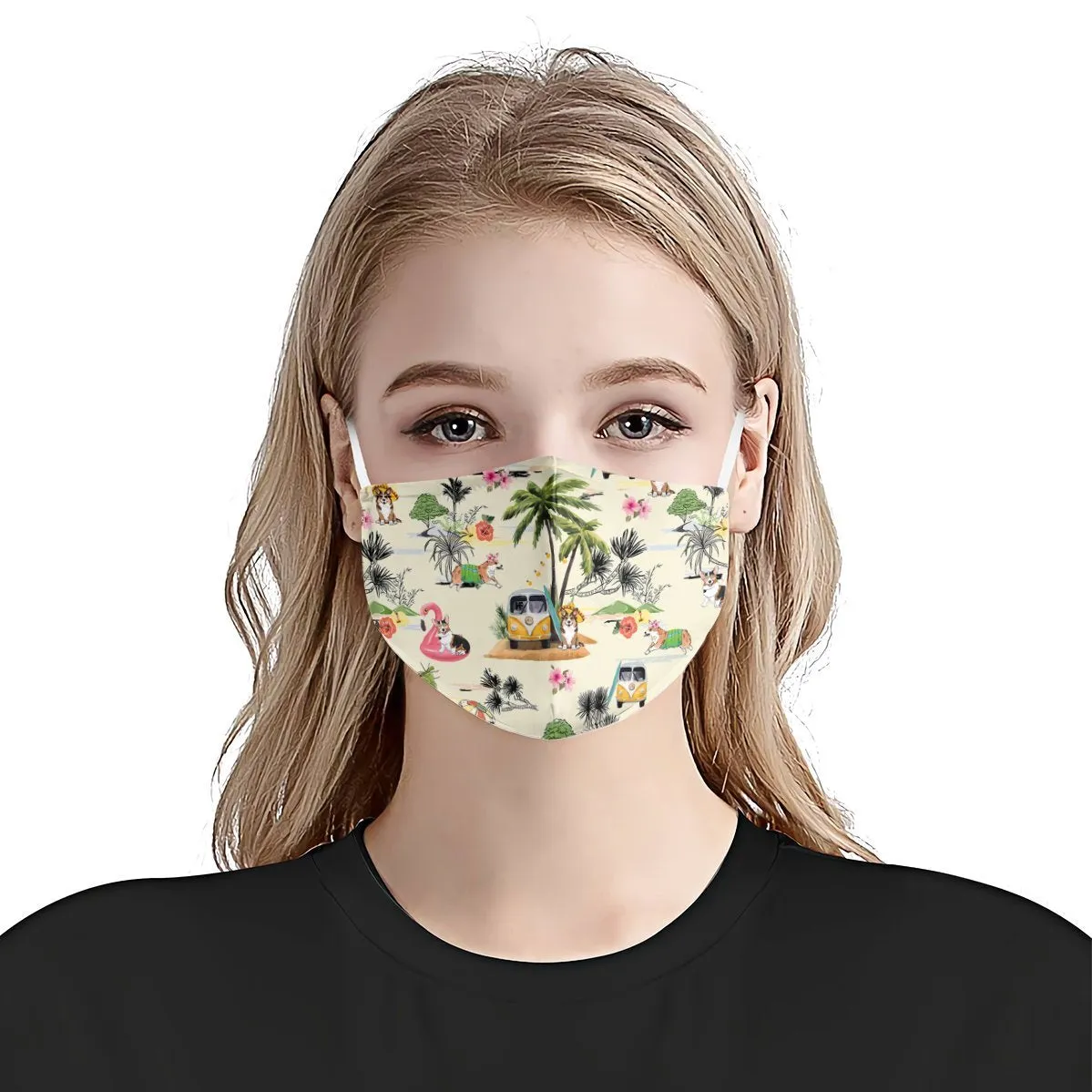 Corgi Hawaii Beach EZ07 2207 Face Mask