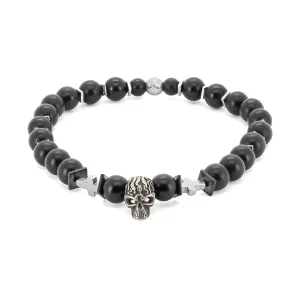 Courage Black Onyx Skull Bracelet