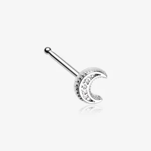 Crescent Moon Filigree Nose Stud Ring