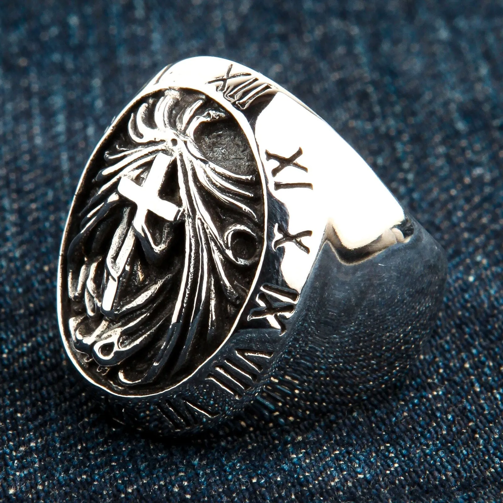 Crucifix Gothic Cross 925 Sterling Silver Rings