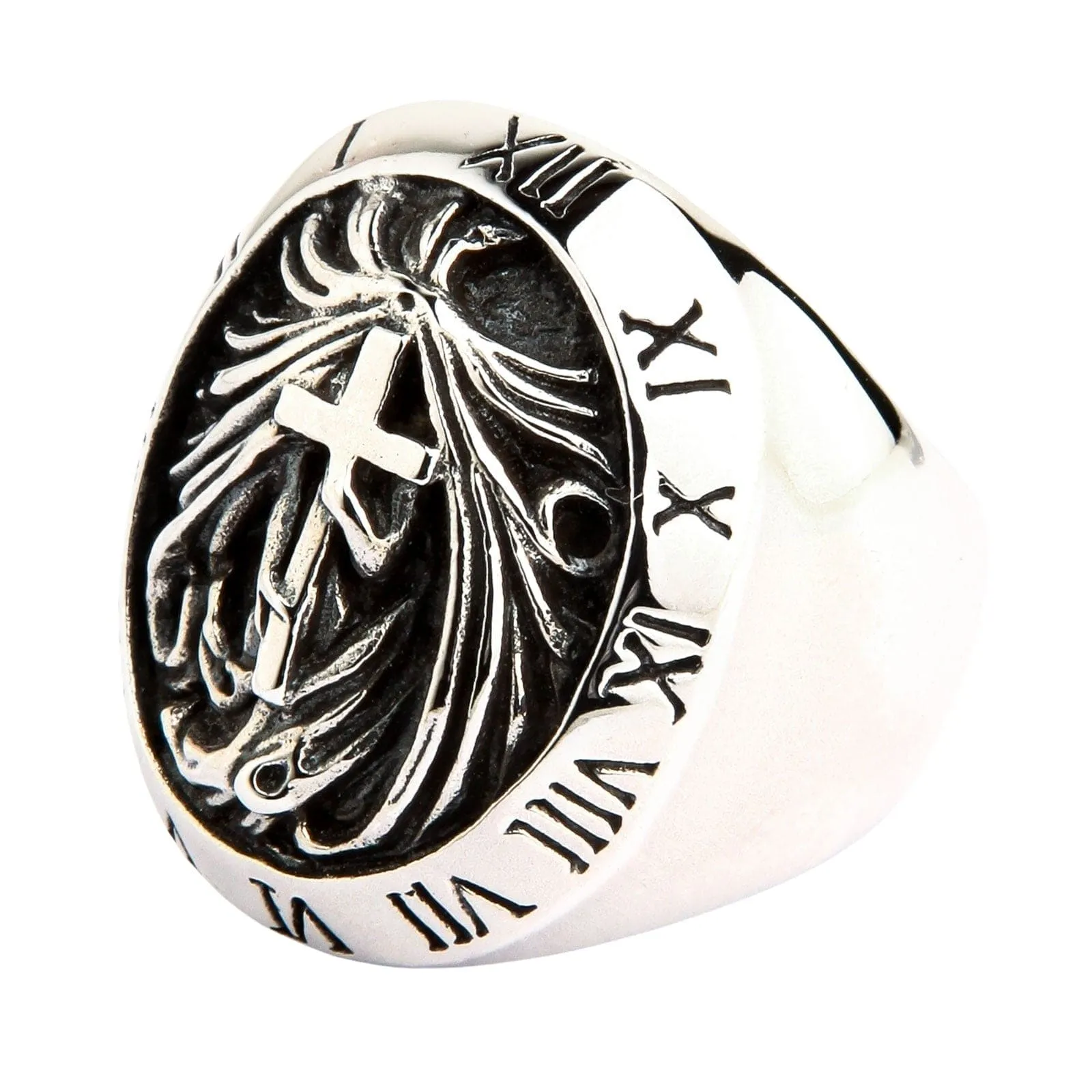Crucifix Gothic Cross 925 Sterling Silver Rings