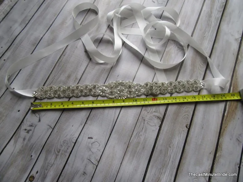 Crystal, Rhinestone & Pearl Bridal Belt Style: Miami, 17 inches