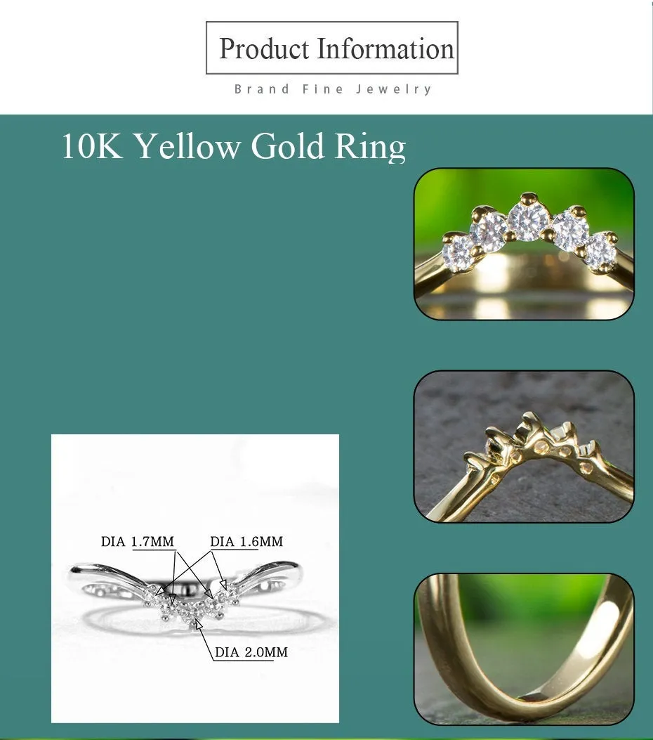 Curved Wedding Band Yellow Gold Half Eternity Vintage Moissanite Engagement Ring Sterling Silver wedding Band For Woman anniversary Gift
