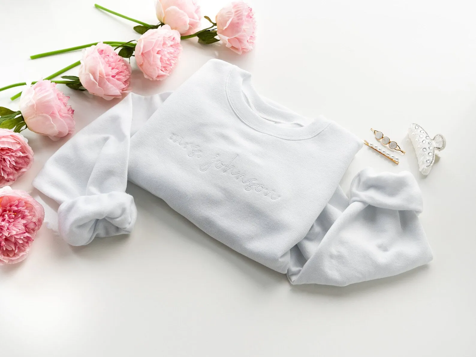Custom Embroidered Mrs. Crewneck Sweatshirt