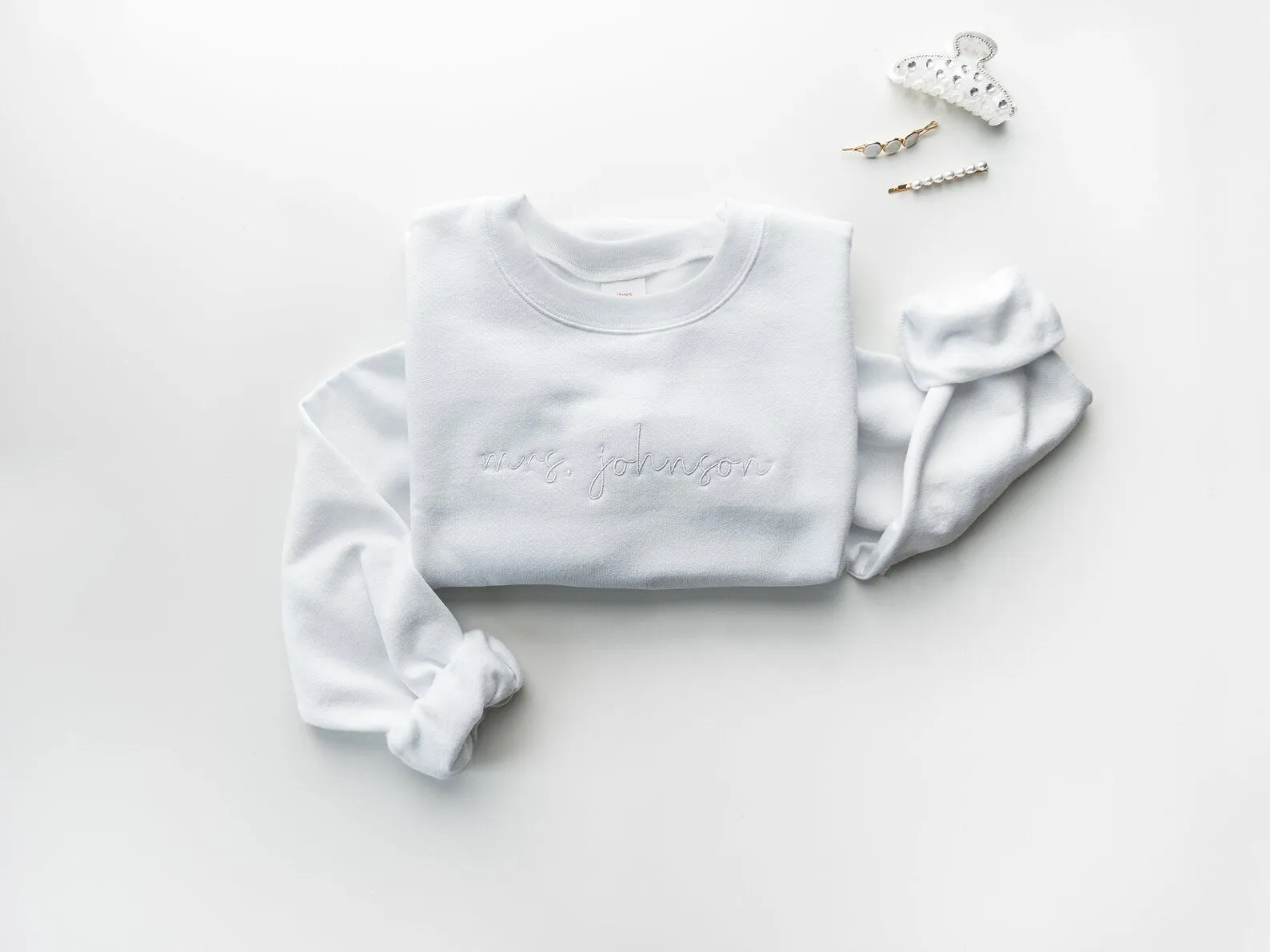 Custom Embroidered Mrs. Crewneck Sweatshirt