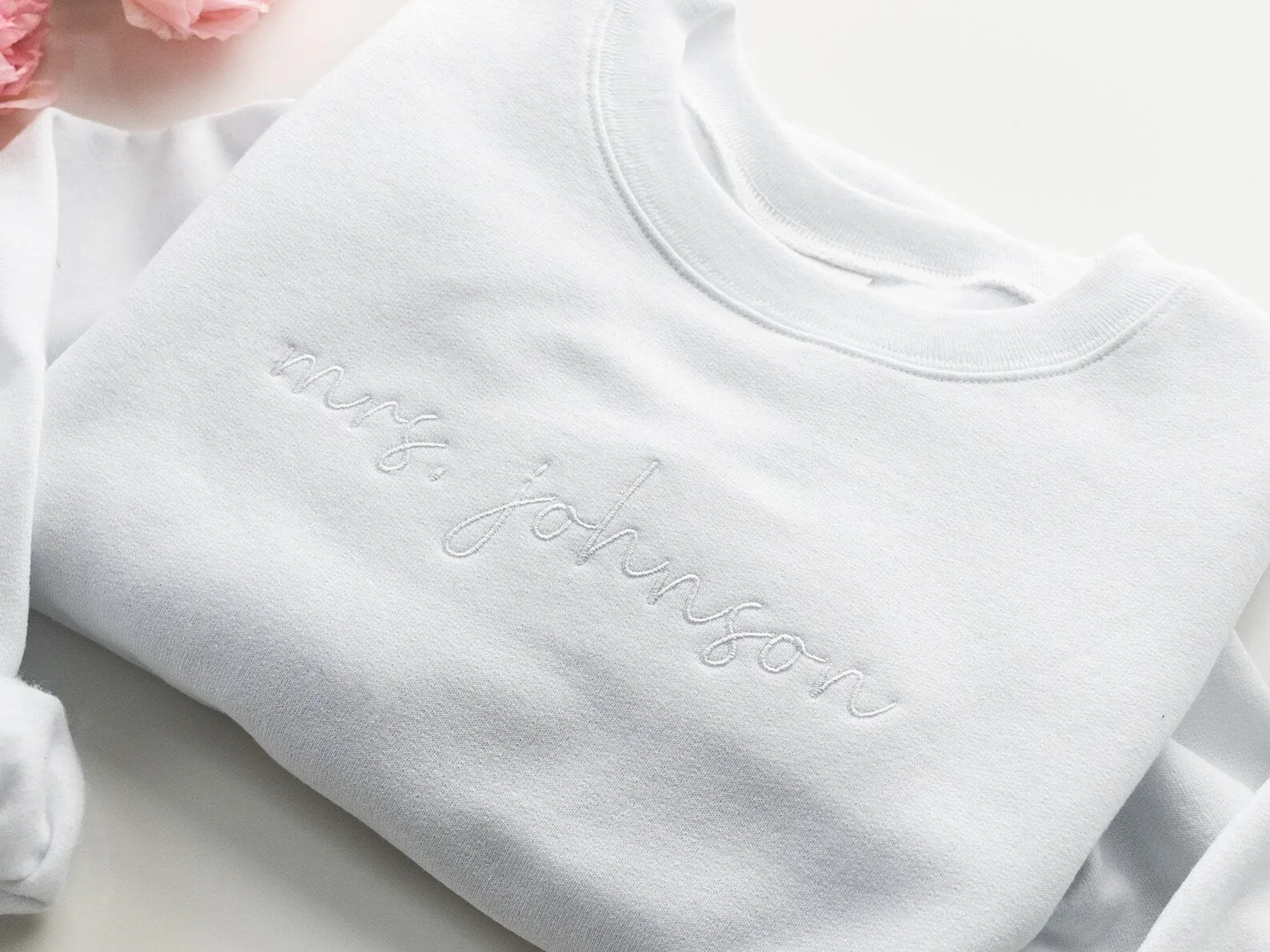 Custom Embroidered Mrs. Crewneck Sweatshirt