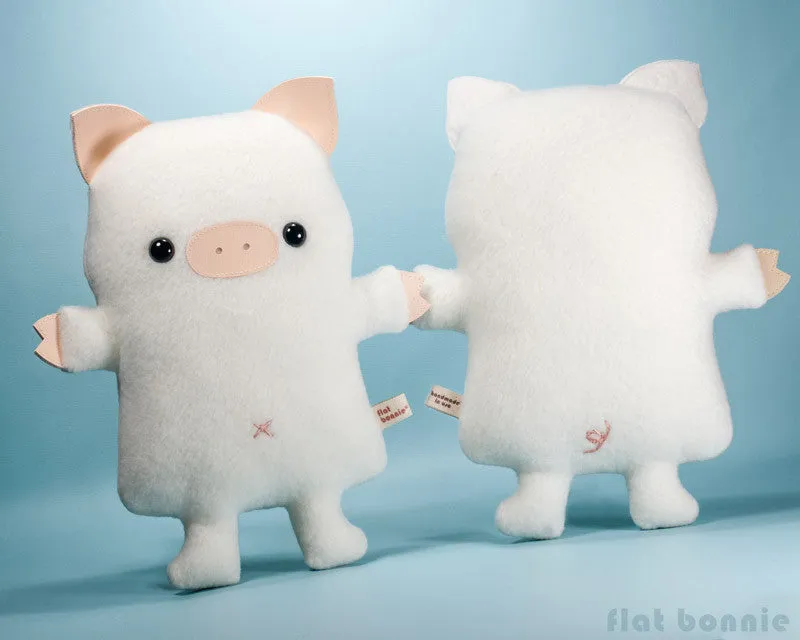 Cute pig stuffed animal - Kawaii piggy plush - Handmade soft toy