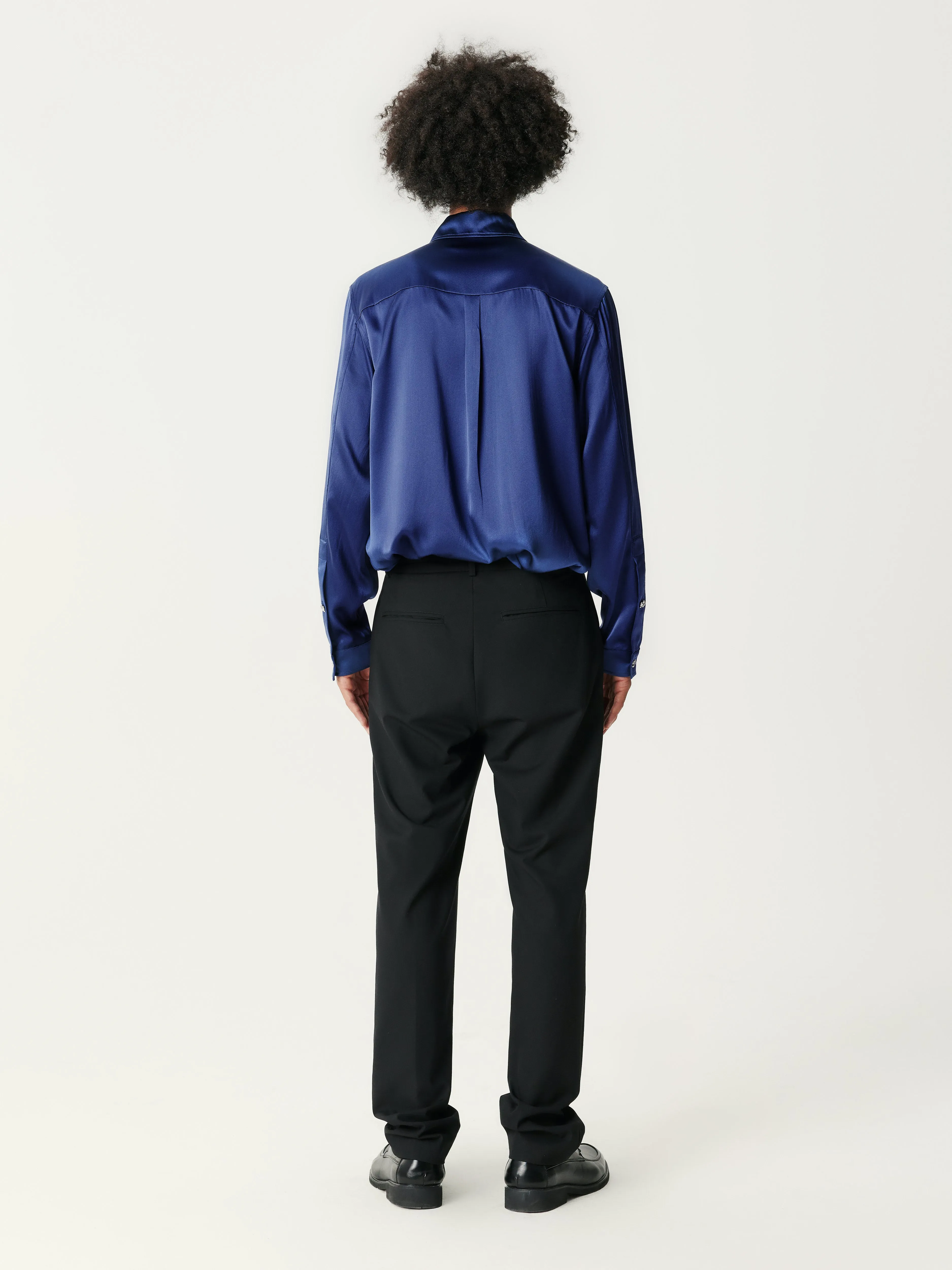 Dark Blue Silk Shirt