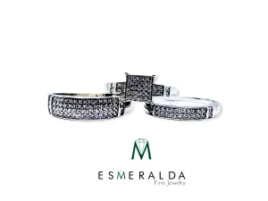 Diamond Cut White Gemstone Bridal Set