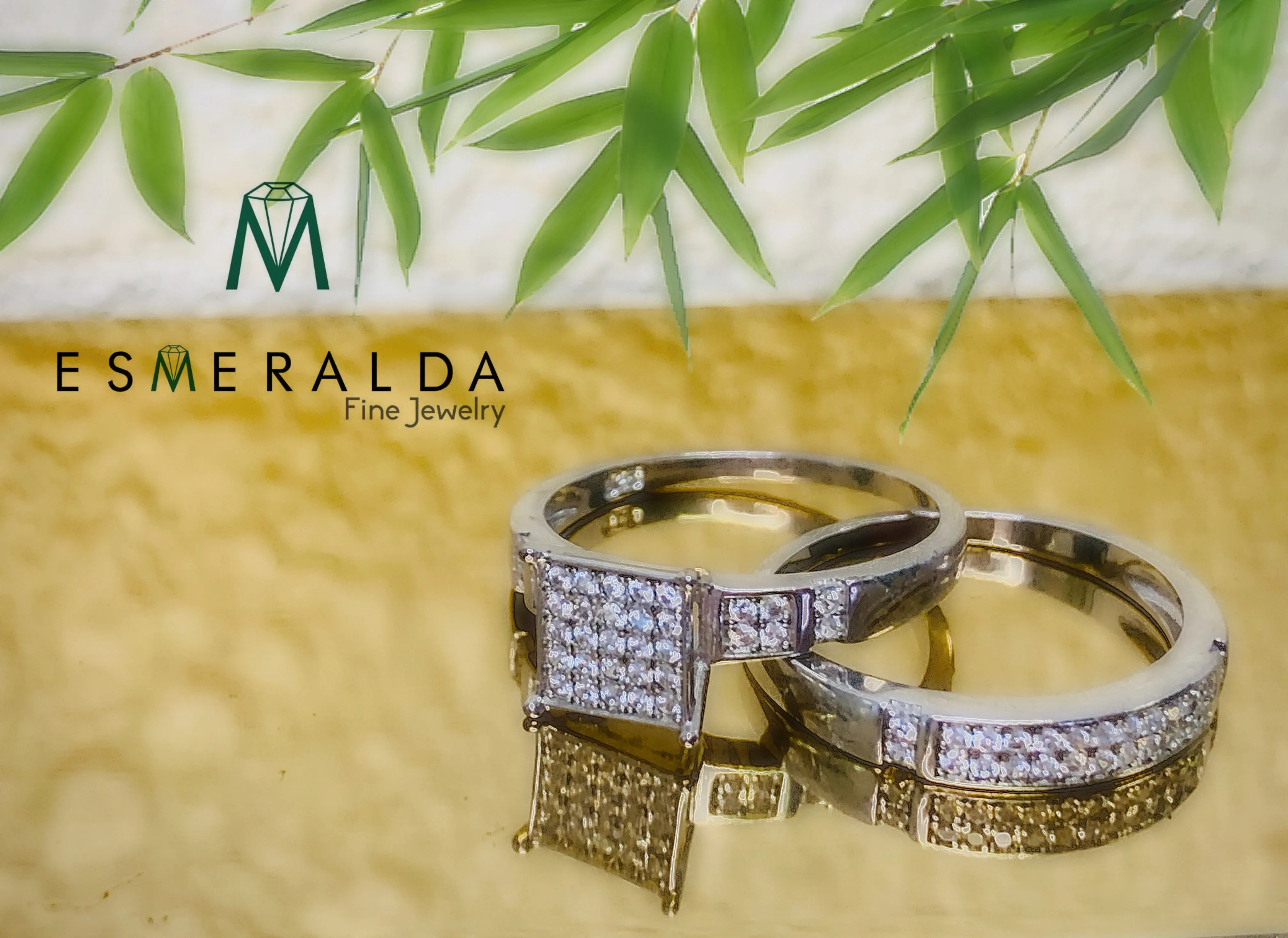 Diamond Cut White Gemstone Bridal Set