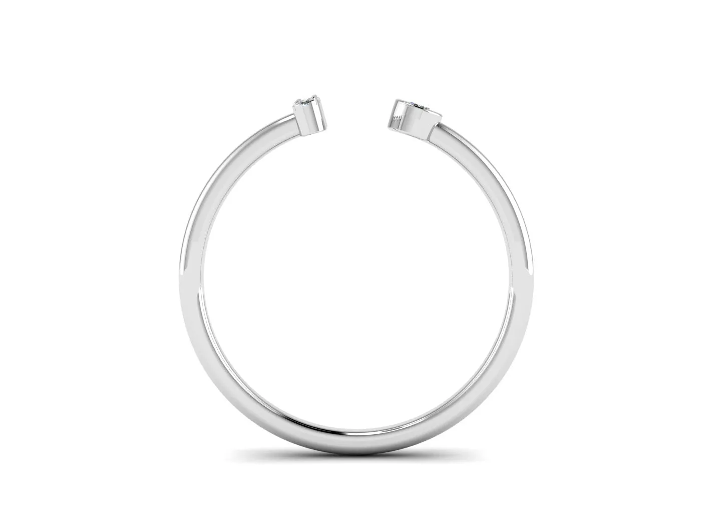 Diamond Initials Cuff Ring - Statement Stack Rings