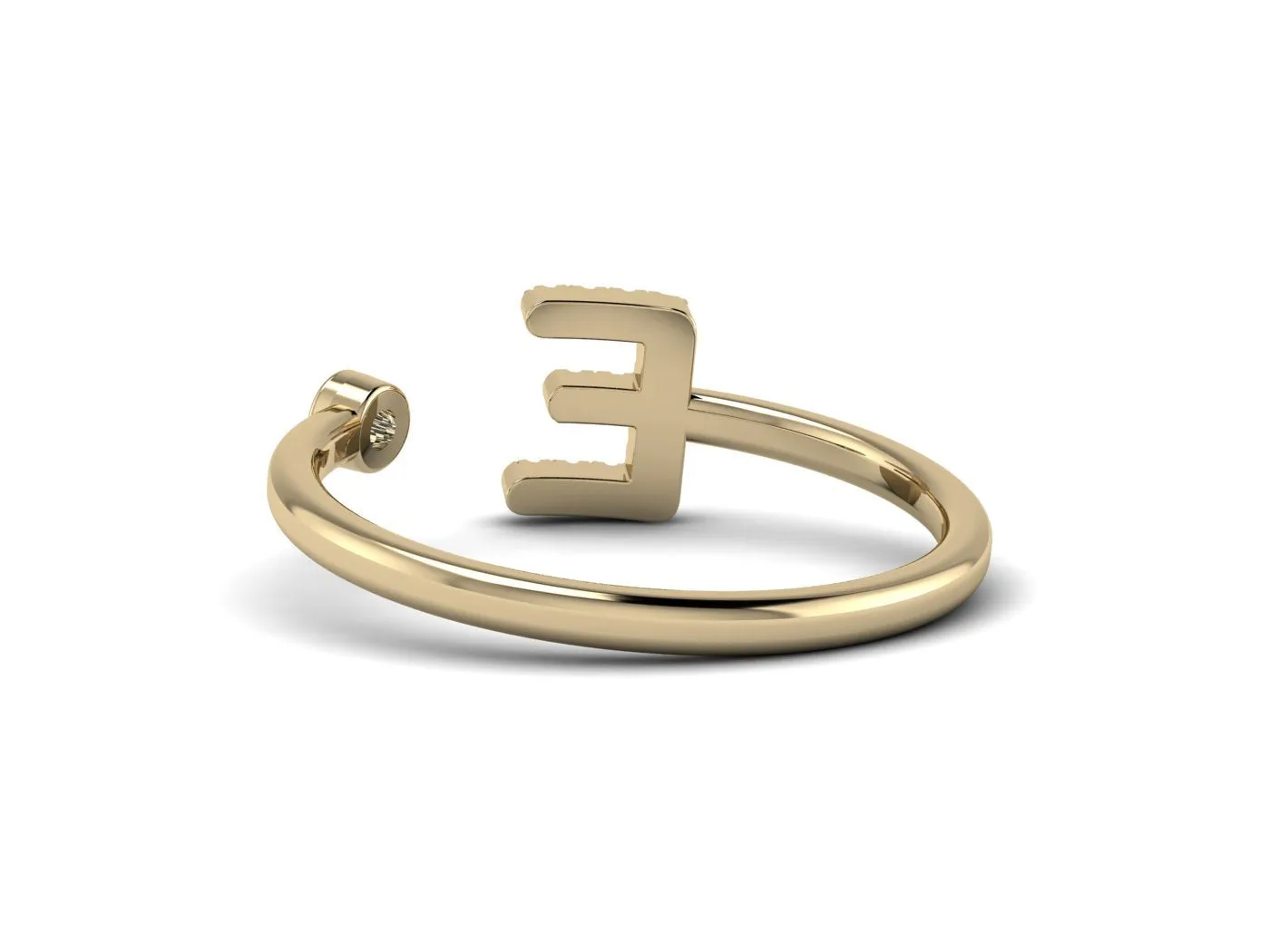 Diamond Initials Cuff Ring - Statement Stack Rings