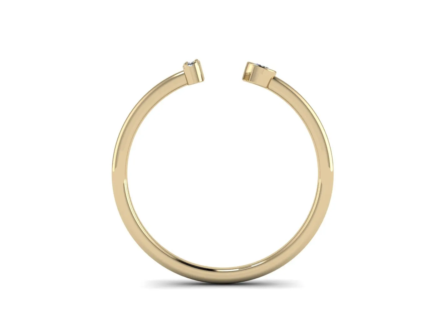 Diamond Initials Cuff Ring - Statement Stack Rings
