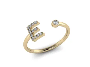 Diamond Initials Cuff Ring - Statement Stack Rings