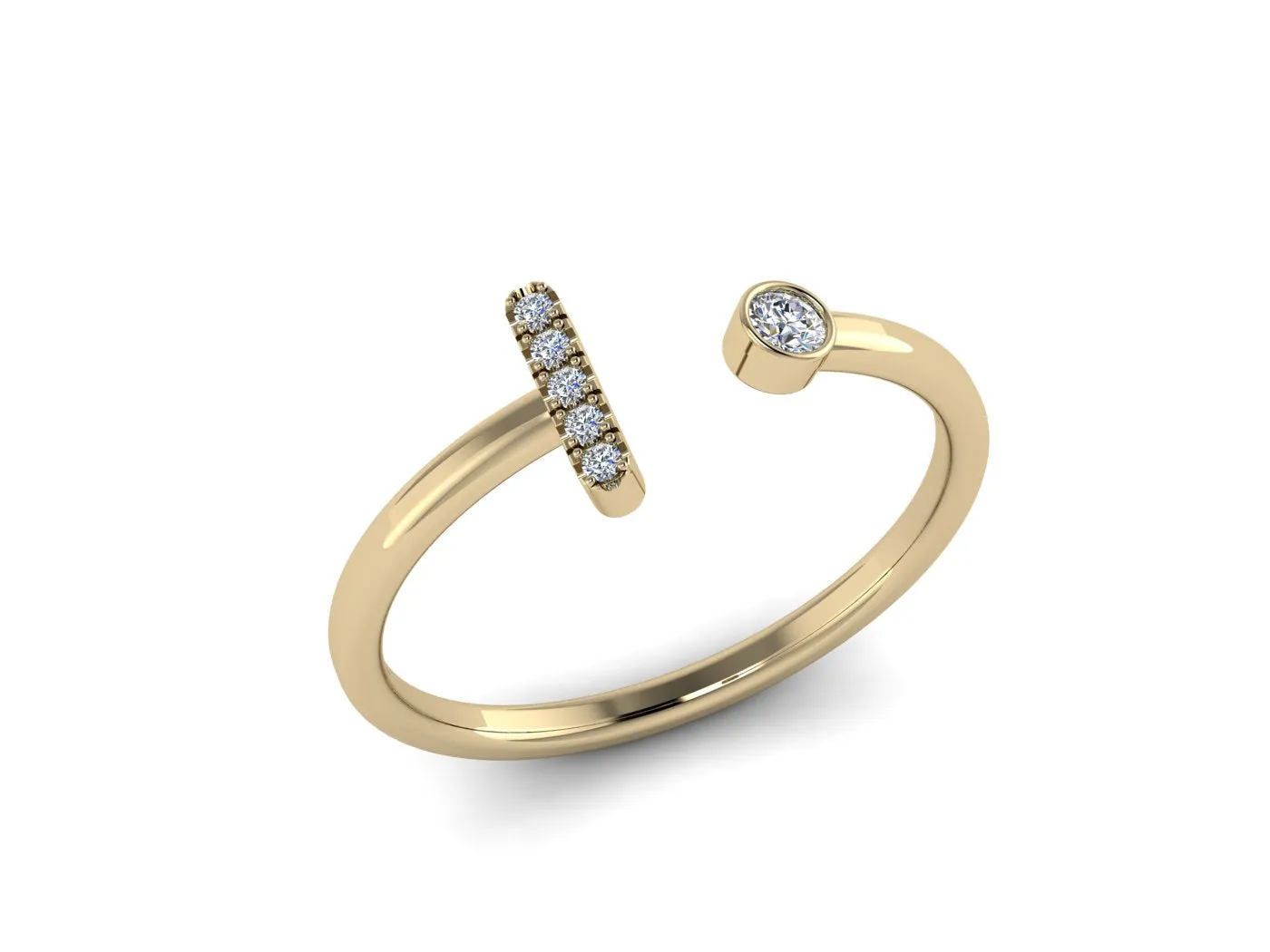 Diamond Initials Cuff Ring - Statement Stack Rings