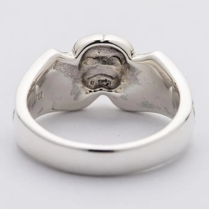 Diamond Skull Sterling Silver Gothic Engagement Ring