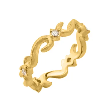 Diamond Swirling Star Gold Band