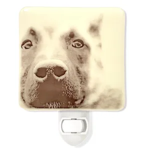 Dog Nose German Shepherds Night Light - White Glass