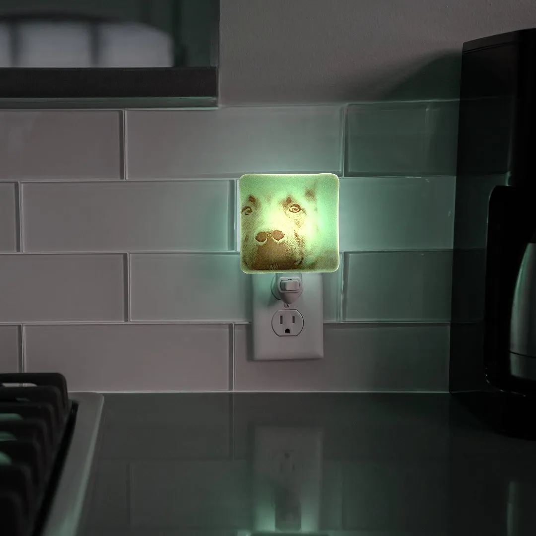 Dog Nose German Shepherds Night Light - White Glass