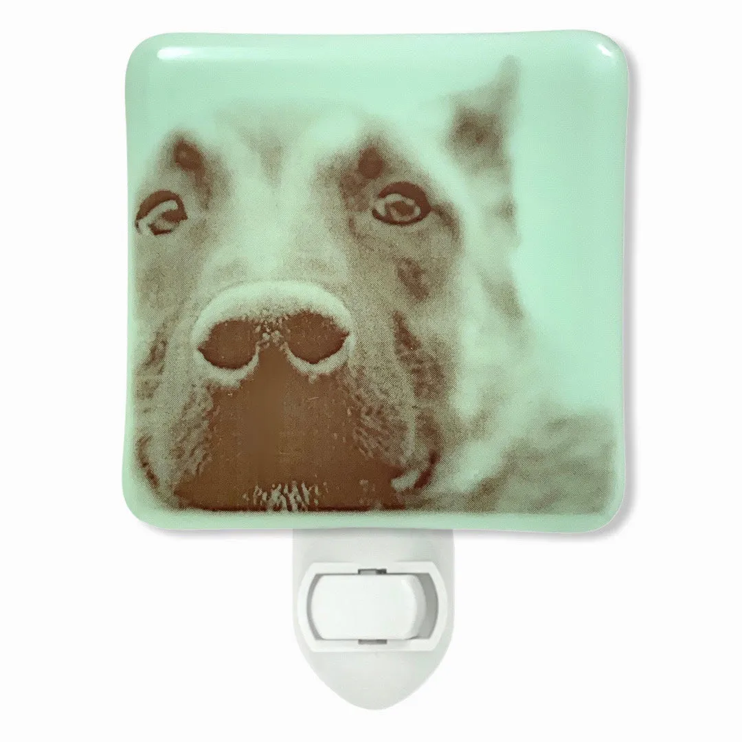 Dog Nose German Shepherds Night Light - White Glass