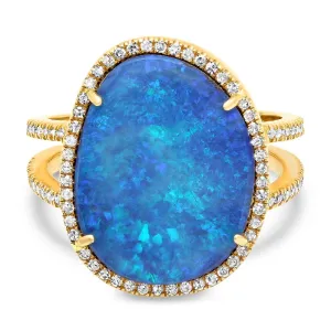 DOMINION DIAMOND RING, BLUE OPAL
