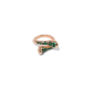 Double Lifting Baton Ring - Emerald