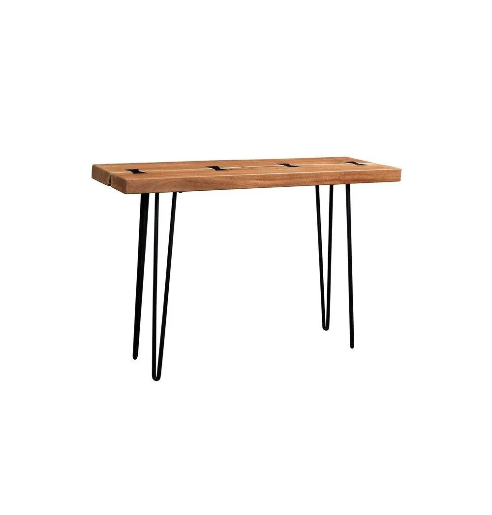 Driftwood Solid Acacia Console Table with Hairpin Legs