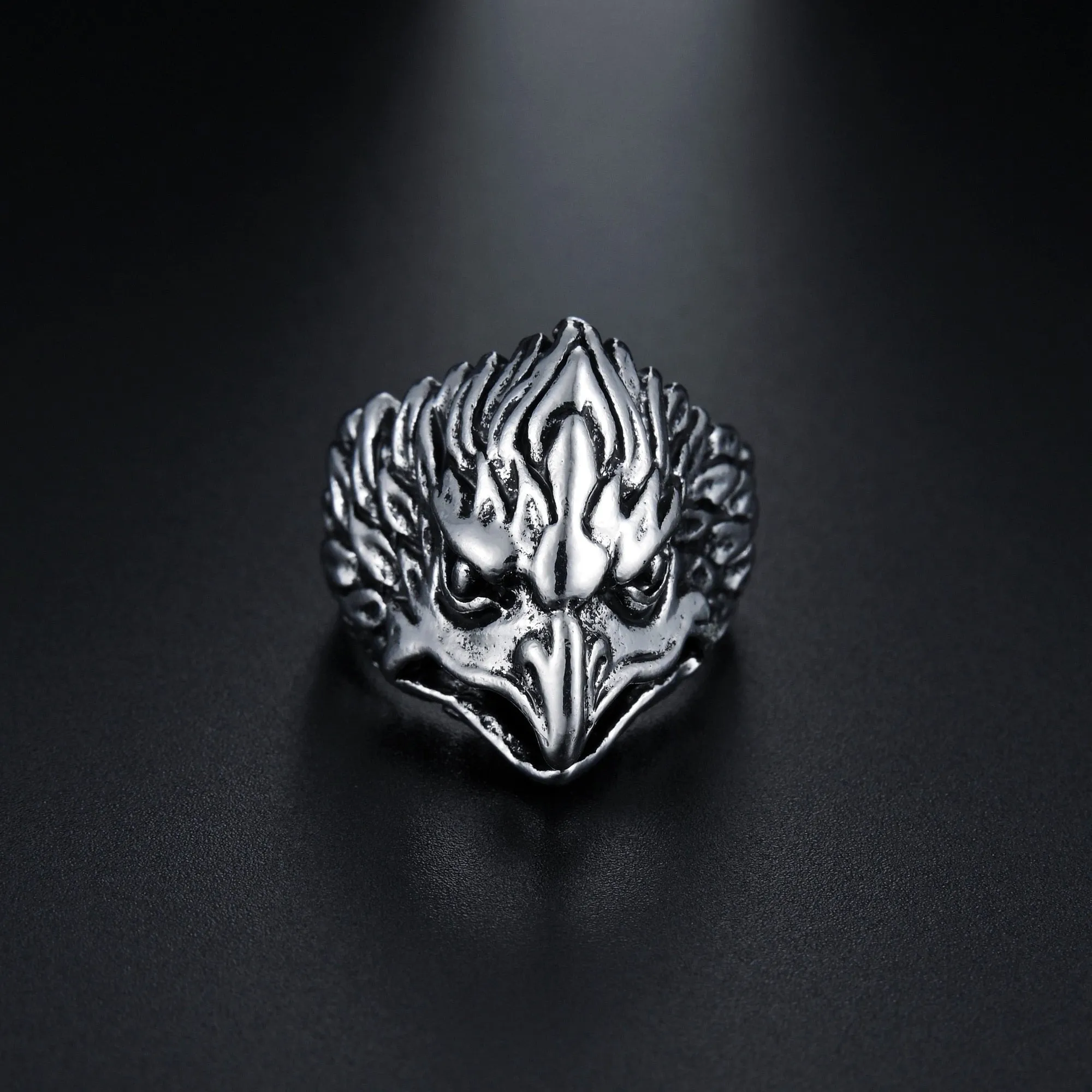 Eagle Head Street Punk Ring