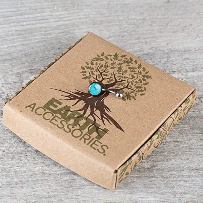 Earth Accessories Organic Wood/Shell Belly Button Ring Piercing for Women/Navel Belly Button Rings with Surgical Steel/with Abalone,Mother of Pearl
