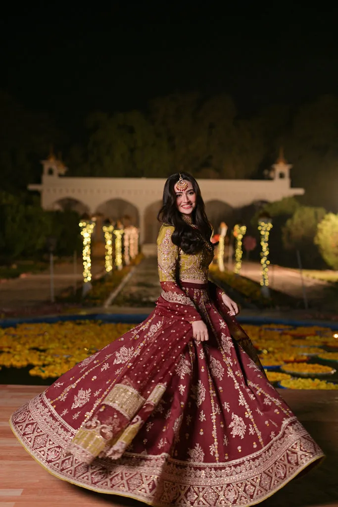 Embroidered Bridal Lehenga Choli and Dupatta Dress