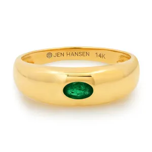 EMERALD EYE RING, 14kt GOLD