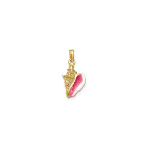 Enameled Conch Shell Pendant (14K)