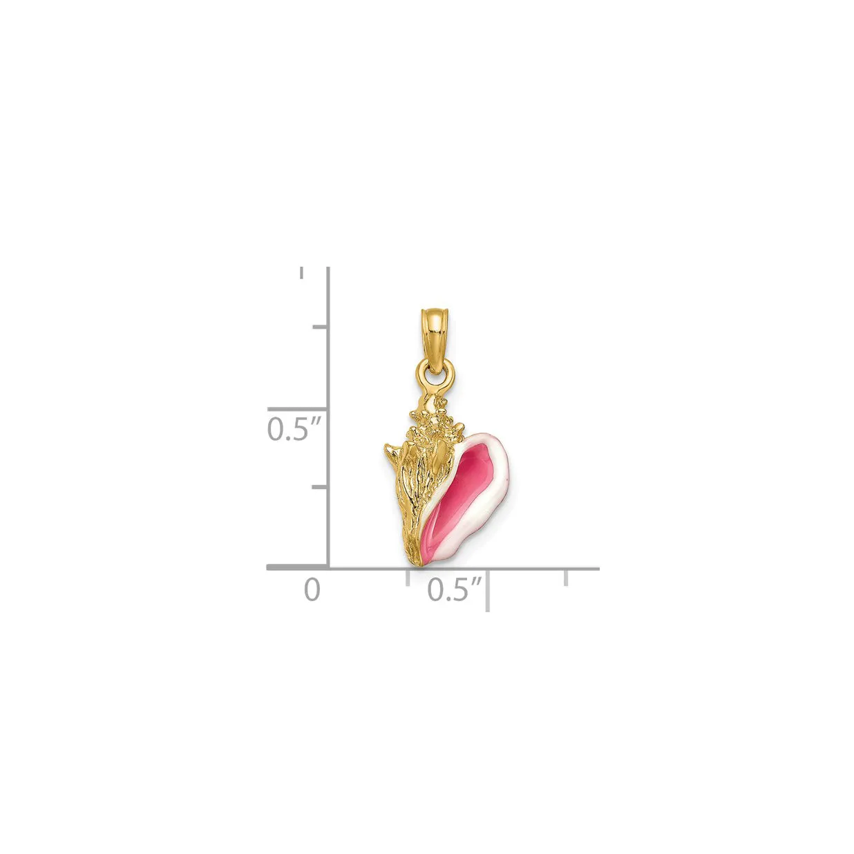 Enameled Conch Shell Pendant (14K)